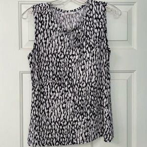 Calvin Klein Black and White Tank Top with Animal Print